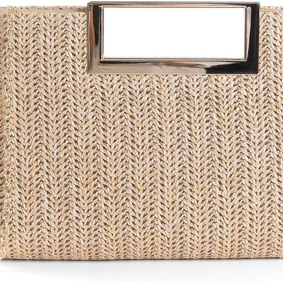 Straw Clutch Purse Raffia Crossbody Bag Summer Evening Travel for Women - Picture 1 of 7